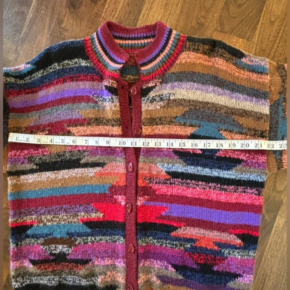 Alpaca Multicolour Striped Cardigan - Picture 4 of 5